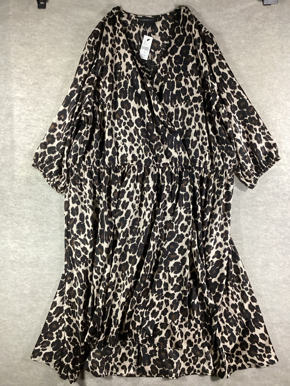 Lane Bryant Leopard Print Wrap Dress - Black, Cream & Brown NWT